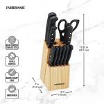 Farberware 22-Piece Never Needs Sharpening Triple Rivet High-Carbon Stainless Steel Knife Block and Kitchen Tool Set, Black, Durable ANDPrecision Cutlery