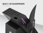 Knife Set - 15 PCS Kitchen Knife Set with Built-in Knife Sharpener Block - Stainless Steel Knife Block Set - Dishwasher Safe Mordern Knife Set, Elegant Box for Men Women