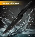 XANAPON Knife Set, 14 Pieces Kitchen Knife Set, High Carbon German Stainless Steel, Dishwasher Safe Cutlery with Sharpener, Black