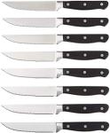 Amazon Basics 8-Piece Kitchen Steak Knife Set, 4.5", Black