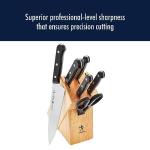 HENCKELS Solution Razor-Sharp 7-pc Knife Set, Chef Knife, Bread Knife,German Engineered Informed by 100+ Years of Mastery, Brown