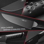 HUNTER.DUAL Knife Sets for Kitchen with Block, 15 Piece Knife Set with Built-in Sharpener, Dishwasher Safe, German Stainless Steel, Black