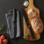 Kitchen Knife Set, KYA38 12-Piece Kitchen Knives Set with Covers, Marco Almond® 6 Knives with 6 Blade Guards, Stainless Steel Cooking Knives Set for Kitchen, Black