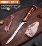 Naitesen 4PCS Hand Forged Butcher Knife and Kitchen Knife 2 in 1 Set, Heavy Duty Meat Cleaver Serbian Chef Knife Breaking Knife Boning Knife for Meat Cutting BBQ Gifts for Men Women