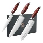 3-Piece Kitchen Knife Set – Includes Ultra-Sharp Chef Knife, High Carbon Stainless Steel Blades with Ergonomic Pakkawood Handles, Professional Knives Set for Kitchen, Elegant Gift Box