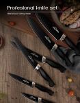 Knife Set, Amorston 15 Pieces Knife Sets for Kitchen with Block, Dishwasher Safe Kitchen Knife Set with Built in Sharpener Block, German Stainless Steel Knife Block Set, Black