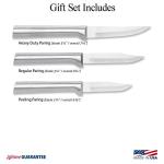 Rada Cutlery 3-Piece Paring Knife Galore Knife Gift Set , Made in USA, Silver Handles