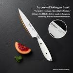 IGNITED CUTLERY 5 inch Paring Knife, German 1.4116 Stainless Steel Fruit Vegetable Peeling Knives, Ivory White Handle, Razor Sharp Small Kitchen Knife with Gift Box
