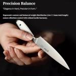 IGNITED CUTLERY 5 inch Paring Knife, German 1.4116 Stainless Steel Fruit Vegetable Peeling Knives, Ivory White Handle, Razor Sharp Small Kitchen Knife with Gift Box