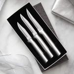 Rada Cutlery 3-Piece Paring Knife Galore Knife Gift Set , Made in USA, Silver Handles