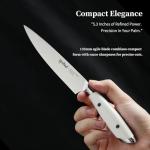 IGNITED CUTLERY 5 inch Paring Knife, German 1.4116 Stainless Steel Fruit Vegetable Peeling Knives, Ivory White Handle, Razor Sharp Small Kitchen Knife with Gift Box