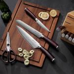 PAUDIN Kitchen Knife Set with Block, 14 Pieces Knife Sets for Kitchen with Block, High Carbon German Stainless Steel Sharp Chef Knife Set with Ergonomic Pakkawood Handle