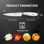 IGNITED CUTLERY 5 inch Paring Knife, German 1.4116 Stainless Steel Fruit Vegetable Peeling Knives, Ivory White Handle, Razor Sharp Small Kitchen Knife with Gift Box