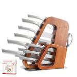 KINGSTONE Kitchen Knife Set with Block,14 Pcs German Stainless Steel Knife Set with Built-in Sharpener, Dishwasher Safe Knife Block Set (walnut, 14pcs)