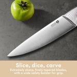 KINGSTONE Kitchen Knife Set with Block,14 Pcs German Stainless Steel Knife Set with Built-in Sharpener, Dishwasher Safe Knife Block Set (walnut, 14pcs)