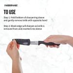 Farberware Edgekeeper 3.5-Inch Paring Knife with Self-Sharpening Blade Cover, High Carbon-Stainless Steel Kitchen Knife with Ergonomic Handle, Razor-Sharp Knife, Black