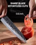 FAMCÜTE 8 Inch Japanese Knife, Hand Forged 5 Layers High Carbon 9CR18MOV Steel Rosewood Handle Chef Knife, Ultra Sharp Durable Professional Kitchen Knife, A Thoughtful Birthday Gifts for Mom/Dad