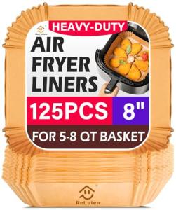 Disposable Air Fryer Liners, 125 Pcs, 8 Inch