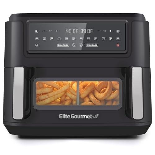 Elite Gourmet Dual Zone 11QT Air Fryer Oven