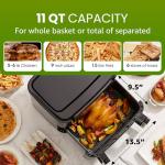 Elite Gourmet Dual Zone 11QT Air Fryer Oven