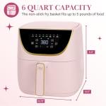 Paris Hilton 6-Quart Nonstick Air Fryer, Pink