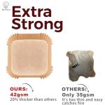 Square Air Fryer Paper Liners, 125 Pcs, 9 Inch