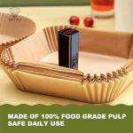 Square Air Fryer Paper Liners, 125 Pcs, 9 Inch