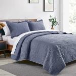 Blue Queen Bedspread with Pillow Shams Set