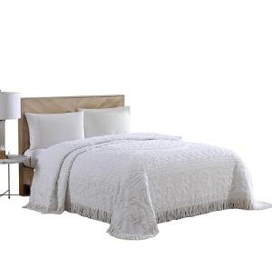 Beatrice Medallion Chenille Bedspread, Full, White