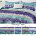 Boho Queen Quilt Set in Blue Purple 96"x90
