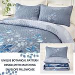 Blue Floral Queen Quilt Set - 3 Pieces