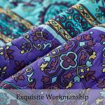 Boho Queen Quilt Set in Blue Purple 96"x90