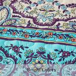 Boho Queen Quilt Set in Blue Purple 96"x90