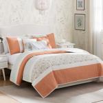 Madison Park Coral Floral Cotton Quilt Set