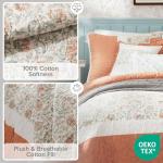Madison Park Coral Floral Cotton Quilt Set