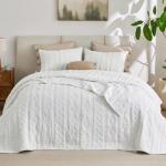 Bedsure Cotton Quilt Set - Queen, 3-Piece Geometric