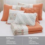 Madison Park Coral Floral Cotton Quilt Set