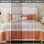 Madison Park Coral Floral Cotton Quilt Set