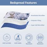 Blue Floral Quilt Set for Queen Size Bed