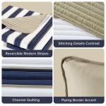 Vibrant Twin Quilt Set for Kids - Blue Stripe