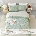 Green Floral Queen Size Quilt Bedding Set