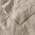 Beige Damask King Quilt Set with Pillow Shams