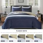 Vibrant Twin Quilt Set for Kids - Blue Stripe