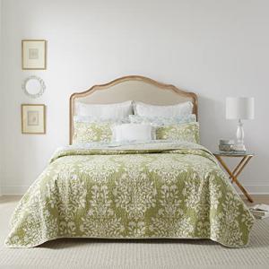Laura Ashley Queen Reversible Quilt Set with Shams