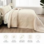 Oversized King Bedspread Set in Beige, 3 Pieces