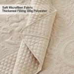 Oversized King Bedspread Set in Beige, 3 Pieces