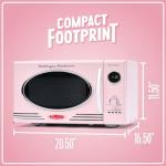 Retro Pink Countertop Microwave Oven - 800 Watts