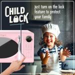 Pink Retro Microwave Oven with Turntable and Auto-Cook