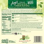Amy's Vegan Spinach Ravioli Pasta Bowl 8.4 Oz