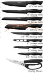 Knife Sets for Kitchen with Block, HUNTER.DUAL 19 Pcs Kitchen Knife Set with Block Self Sharpening, Dishwasher Safe, Anti-slip Handle, Black